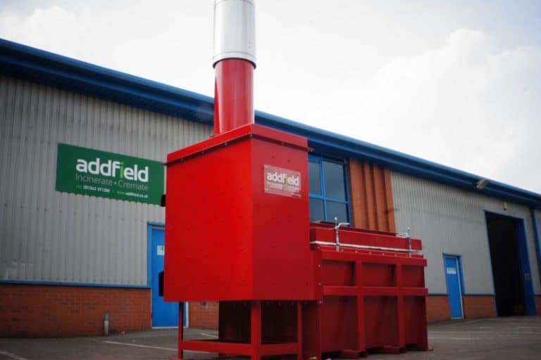 GM750 General Medical Incinerator — top-loading product photo, full unit